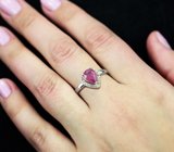 Великолепное cеребряное кольцо с ярким рубином и разноцветными сапфирами