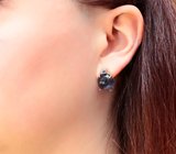 Золотые серьги с крупными насыщенно-синими 19,9 карата и яркими васильковыми сапфирами