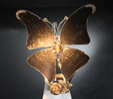 Авторское золотое кольцо с искусно-ограненным долеритом с включениями пирита 33,13 карата, хризобериллом с эффектом кошачьего глаза, уральскими александритами и бриллиантами Золото