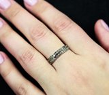 Стильное серебряное кольцо с разноцветными сапфирами