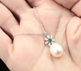 Серебряное колье с жемчугом