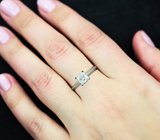 Серебряное кольцо с муассанитом топовой огранки 0,93 карата