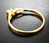 Золотое кольцо с чистейшим ярко-зеленым уральским демантоидом 0,26 карата