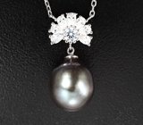 Серебряное колье с цветным жемчугом Серебро 925
