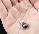 Серебряное колье с цветным жемчугом Серебро 925