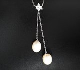 Серебряное колье с жемчугом Серебро 925