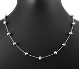 Серебряное колье с цветным жемчугом Серебро 925