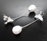 Серебряный комплект с жемчугом и перламутром