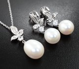 Серебряный комплект с жемчугом