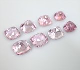 Крупный набор из 8 розовых шпинелей 9,86 карата