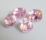 Крупный набор из 4 "неоновых" розовых шпинелей 4,31 карата