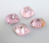 Крупный набор из 4 "неоновых" розовых шпинелей 4,31 карата