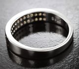 Серебряное кольцо с разноцветными сапфирами бриллиантовой огранки