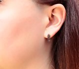Серебряные серьги с разноцветными сапфирами бриллиантовой огранки
