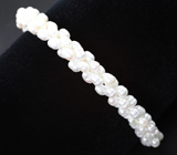 Объёмный «уютный» золотой браслет с «гроздьями» белоснежного жемчуга 58,6 карата