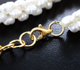 Объёмный «уютный» золотой браслет с «гроздьями» белоснежного жемчуга 58,6 карата