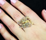 Золотое кольцо с резными арбузными турмалинами 4,99 карата