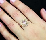 Замечательное серебряное кольцо с лабораторным сапфиром