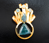 Золотой двусторонний массивный кулон с уральскими александритами 4,15 карата и бриллиантами