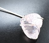 Булавка-брошь с розовым кварцем лазерной огранки 34,7 карата