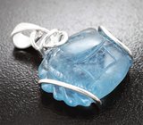 Кулон с миниатюрой «Краб» из цельного аквамарина 18,35 карата