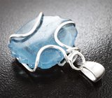 Кулон с миниатюрой «Краб» из цельного аквамарина 18,35 карата