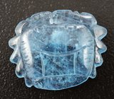 Кулон с миниатюрой «Краб» из цельного аквамарина 18,35 карата