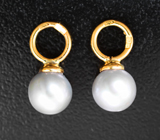 Золотые подвесы для серег с морским жемчугом 3,93 карата