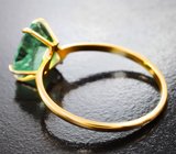 Кольцо с зеленым флюоритом 4,27 карата Золото