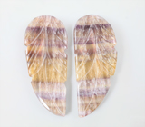 Крупная пара! Резные полихромные флюориты 79,34 карата