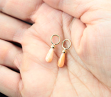 Золотые подвесы для серег с натуральным solid кораллом 2,11 карата