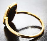 Золотое кольцо с невероятно-контрастным ограненным черным опалом 2,02 карата
