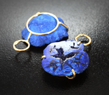 Крупные золотые подвесы для серег с азуритом 20,54 карата