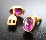 Золотые пусеты с насыщенными рубинами 3,17 карата