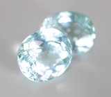 Крупная пара аквамаринов 21,61 карата