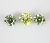 Набор из 3 уральских демантоидов 0,46 карата