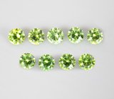 Набор из 9 уральских демантоидов 0,57 карата