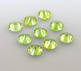 Набор из 9 уральских демантоидов 0,57 карата