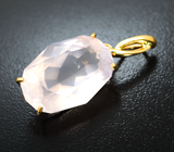 Золотой кулон с розовым кварцем авторской огранки 15,85 карата