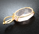 Золотой кулон с розовым кварцем авторской огранки 15,85 карата