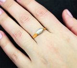 Золотое кольцо с редким хризобериллом с эффектом кошачьего глаза 1,28 карата