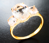 Золотое кольцо с чистейшими яркими морганитами 4,53 карата