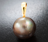 Стильный золотой кулон с крупной черной морской жемчужиной 17,15 карата
