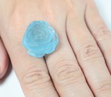 Крупный! Насыщенный резной аквамарин 38,06 карата