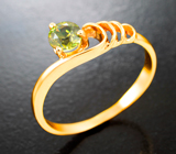 Золотое кольцо с ярким уральским демантоидом 0,47 карата