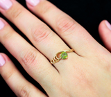 Золотое кольцо с ярким уральским демантоидом 0,47 карата