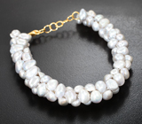 Золотой браслет с «гроздьями» серебристого жемчуга 181,5 карата