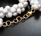 Золотое колье с «гроздьями» серебристого жемчуга 349 карата