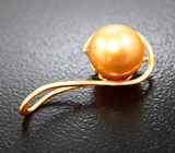 Золотой кулон с золотистой морской жемчужиной 3,42 карата