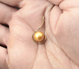 Золотой кулон с золотистой морской жемчужиной 3,42 карата